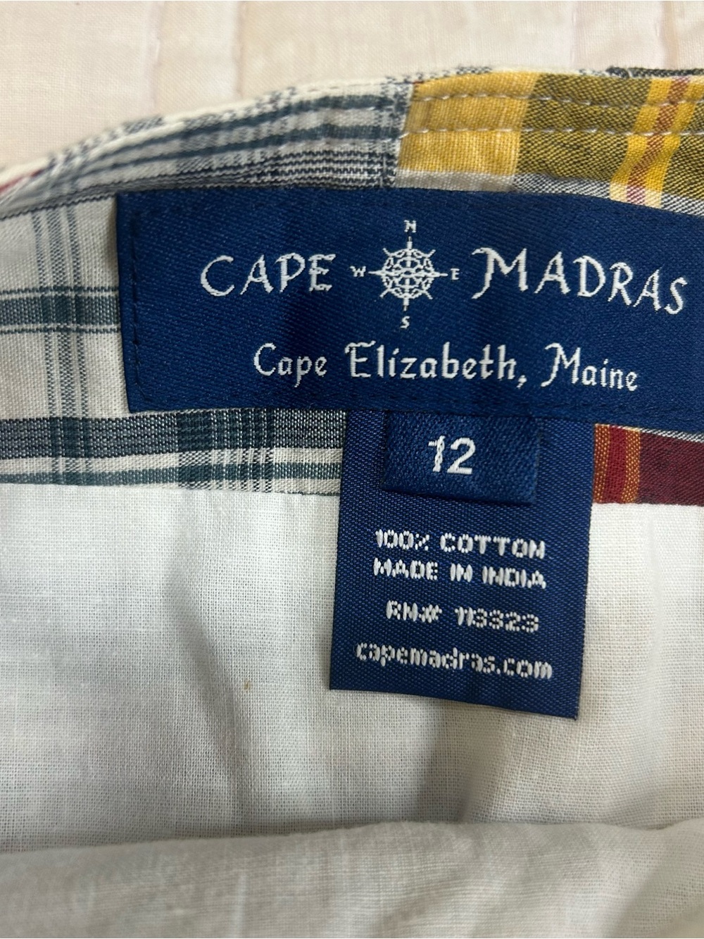 Cape Madras Patchwork Plaid Skirt Lined Preppy Golfcore Coastal Women’s Size 12 - Picture 3 of 10